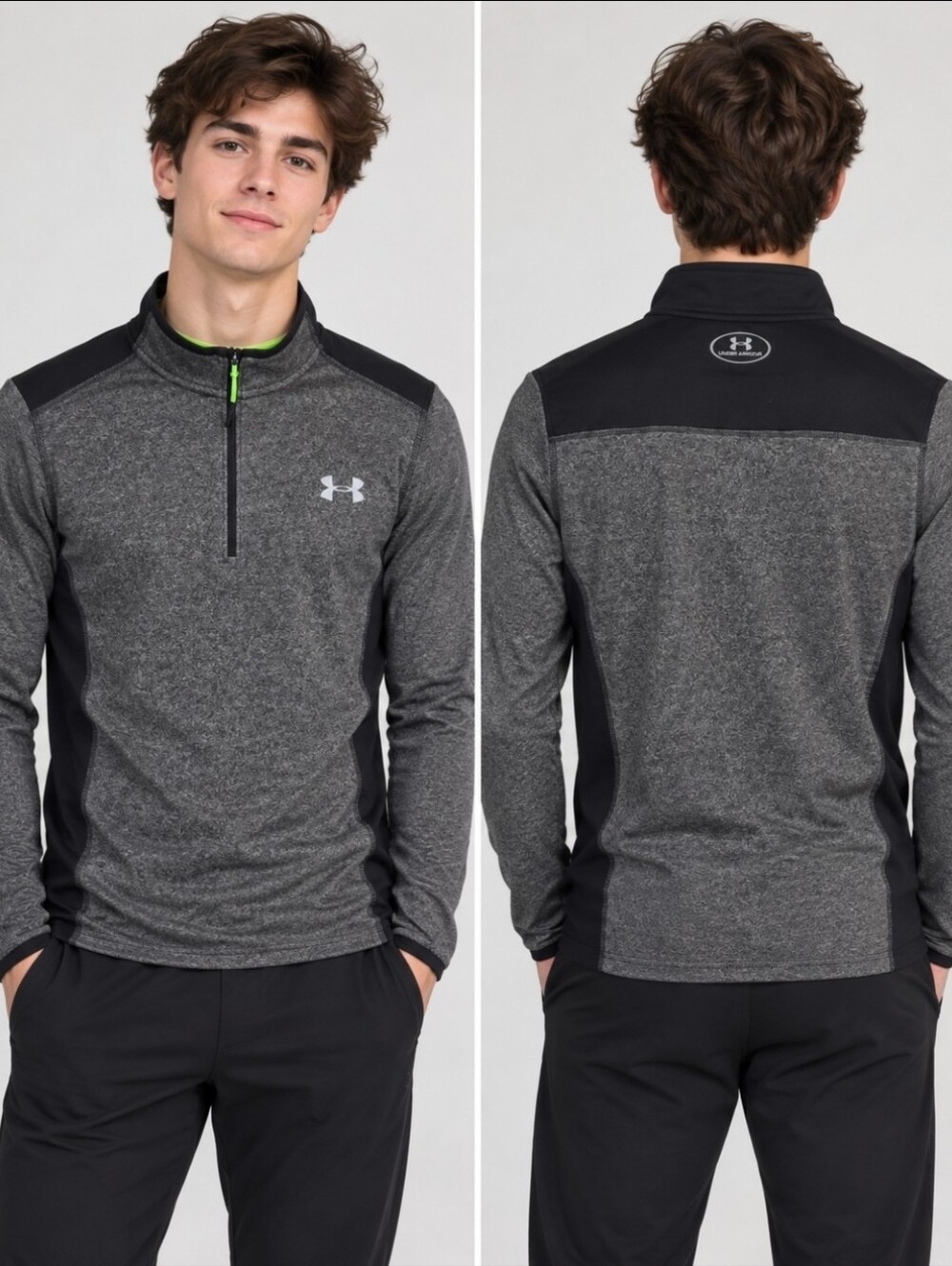 Under Armour ColdGear Infrared 1/4 Zip Men’s Small Grey Black